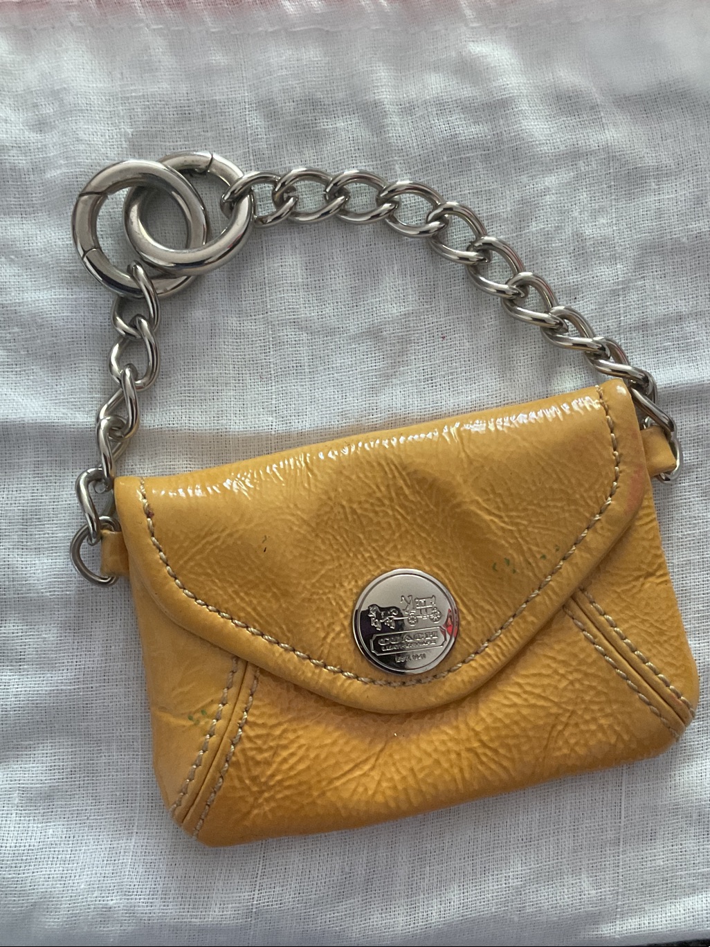Coach Yellow Y2k Mini Patent Bag Charm/Keychain